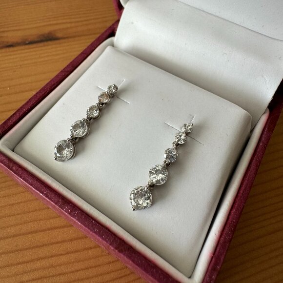 Helzberg Diamonds Earrings - CZ and Sterling Silver (NWOT) - Picture 3 of 5